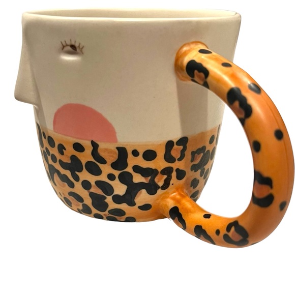 Anthropologie Fotini Tikkou Visage Mug Face Hand Painted Stoneware Mug - Picture 2 of 9